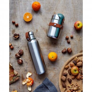 Black + Blum  Stainless Steel Insulated Water Bottle With Leather Str