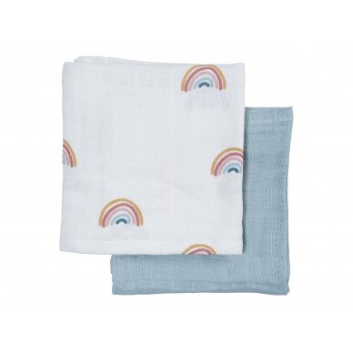 Fabelab 2 Pcs. Swaddle Set - Rainbow (55x55 cm)