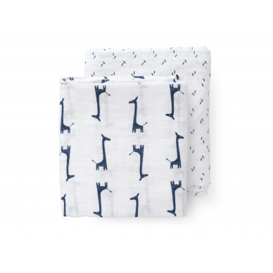 Fresk 2 Pcs. Swaddle Set - Giraffe Indigo Blue (120x120 cm)