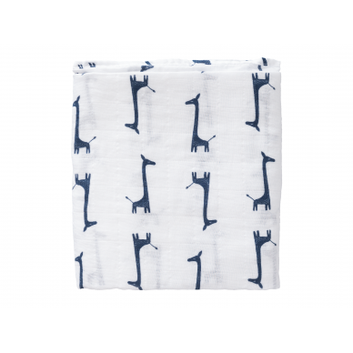 Fresk 2 Pcs. Swaddle Set - Giraffe Indigo Blue (120x120 cm) 1