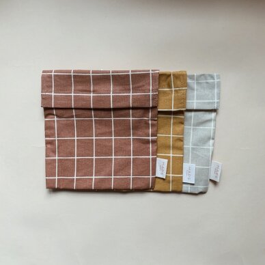 Haps Nordic Sandwich bag - Terracotta Check 2