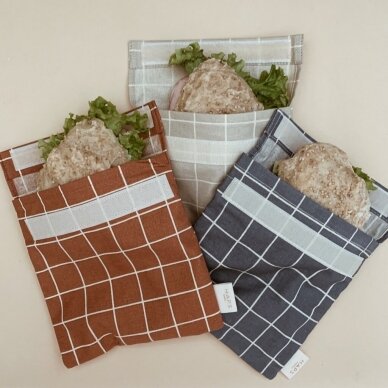 Haps Nordic Sandwich bag - Terracotta Check 4