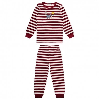 Sense Organics Long John Retro Pyjama Set - Beet Red