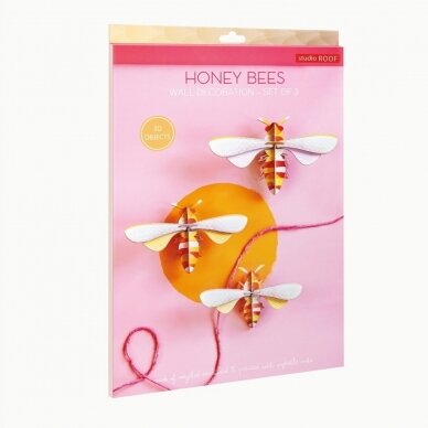 Studio ROOF Wall Decoration - Honey Bees, Set of 3 2