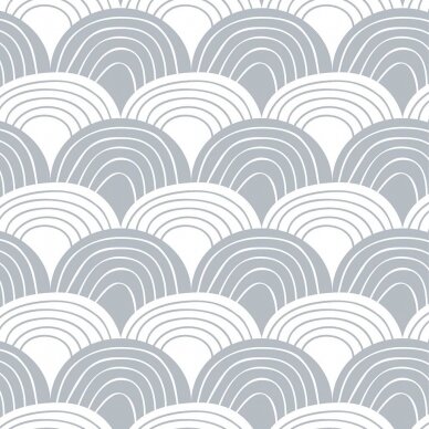 Swedish Linens Fitted Sheet - Rainbows: Gray 1