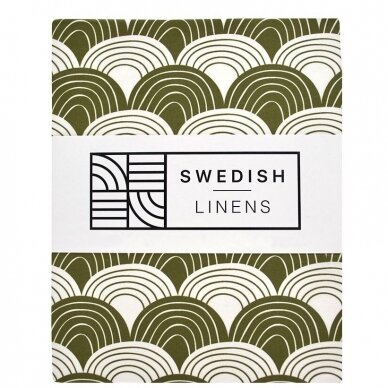 Swedish Linens paklodė ,,Rainbows: olive green"