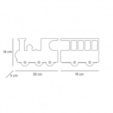 Tresxics lentyna iš perdirbto plieno ,,Train: black" 2